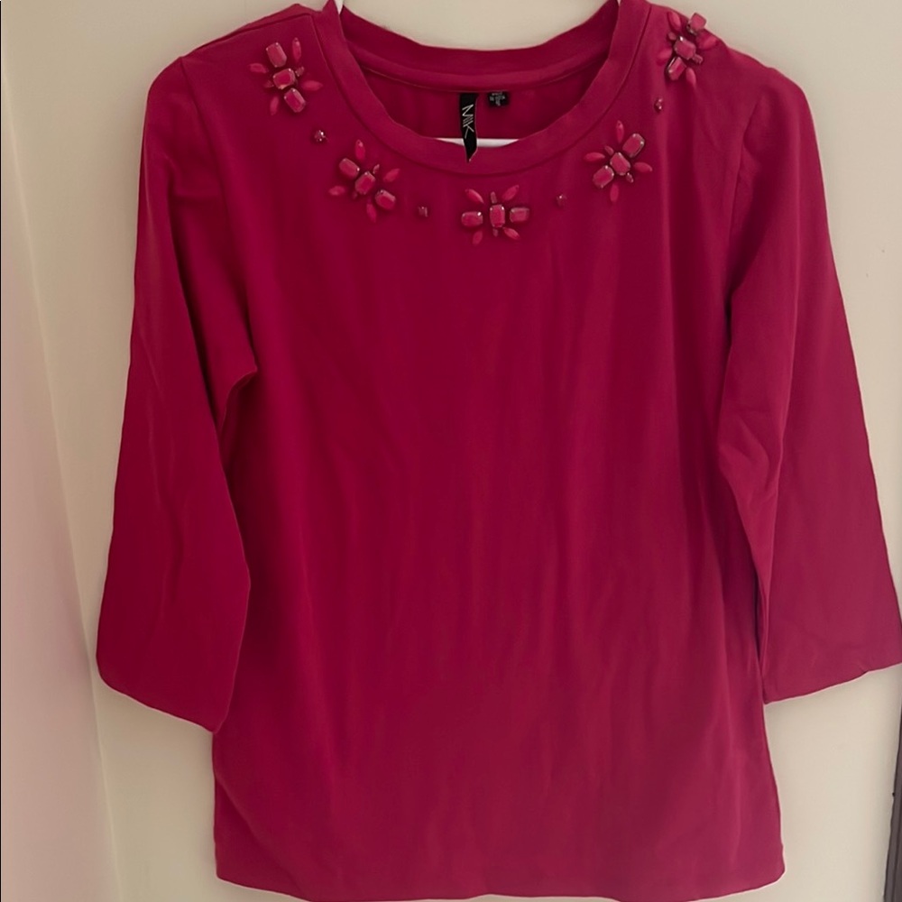 Women's Pink Embellished Top